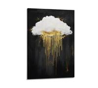 Black And White Cloud Canvas Wall Art Vintage Gothic Abstract Moody Painting Dark Sky Rain Cloud Picture Vintage Print Dark Moody Artwork Wall Art Hanging Paintings Poster for Room Decor 08x12inch(20x