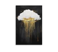 Black And White Cloud Canvas Wall Art Vintage Gothic Abstract Moody Painting Dark Sky Rain Cloud Picture Vintage Print Dark Moody Artwork Wall Art Hanging Paintings Poster for Room Decor 24x36inch(60x