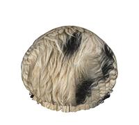 Black And White Coat Of A Cow Reusable Elastic Bath Waterproof Shower Cap For Womens, Caps For Girls Spa Home Use,Hotel And Hair Salon