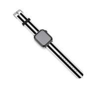 Black And White Cool Stripe Silicone Watch Band Replacement Watch Straps Adjustable Sport Wristband for Women Men 38mm/40mm