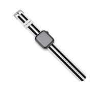 Black And White Cool Stripe Silicone Watch Band Replacement Watch Straps Adjustable Sport Wristband for Women Men 38mm/40mm