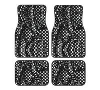 Black and white corrugated dots Car Foot Mat Four-Piece Set Durable Colorfast Smooth Comfort for Most Cars and Trucks
