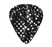 Black and white corrugated dots Guitar Picks 12 Pack Assorted Thickness-0.46mm 0.71mm 0.96mm Thin Medium Heavy Picks for Acoustic Electric Guitar Ukulele