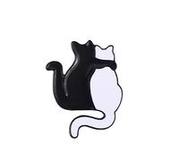 Black and White Couple Cats Love and Hug Lapel Pin Cute Pet Animal Cat Enamel Pins Brooch Badges Button Brooches Pins for Women Girl Men Clothes Hats Bags Jackets Backpack Accessory DIY (Hug)