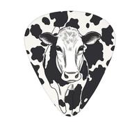 Black And White Cow Guitar Plectrums, 12 Pcs Lightweight Guitar Plectrums, 0.46mm/0.71mm/0.96mm Thickness For Acoustic Guitar Acoustic Electric Guitar Ukulele Bass