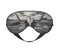 Black and White Cow Night Mask Soft Reversible Eye Cover Adjustable Strap Light Blocking Comfortable Rest