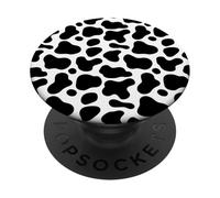 Black and White Cow Pattern Minimalist Western Aesthetic PopSockets Adhesive PopGrip