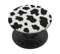 Black and White Cow Pattern PopSockets Adhesive PopGrip