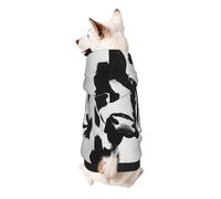 Black and White Cow Pattern Printed Dog Hoodie Soft Dog Sweatshirt Cute Cat Dog Clothes for Small Dogs Kitten Puppy, 2XL