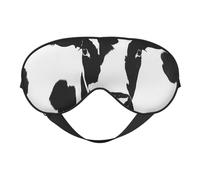 Black and White Cow Pattern Printing Sleep Mask for Women Men Double-Sided Print Soft Silk Eye Masks Eye Sleep Shade Cover