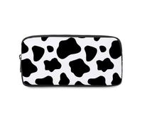Black and White Cow Pencil Case Large with Zip up Pencil Cases Girls Secondary School Pen Case School Pencils Secondary High College Sixth Form Stationery Gifts for Women Men