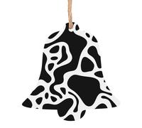 Black And White Cow Print Christmas Wooden Pendant, Stylish And Cute In Design, A Foil For The Festive Atmosphere
