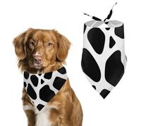 Black and White Cow Print Dog Bandanas for Feeding Grooming, Triangle Pet Bibs for Cats & Dogs Washable Fashion Pets Scarf for Party Travel 27.6 X 11.8 Inch