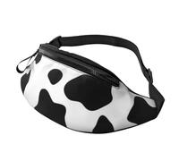 Black and White Cow Print Fanny Pack for Men Women, Fashion Festival Fanny Pack, Travel Sport Walking Waist Bag
