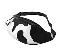 Black and White Cow Print Fanny Pack for Men Women Fashion Running Waist Packs Waterproof Crossbody Bags Everywhere Belt Bag with Adjustable Strap Sports Hip Pack for Travel Wallet