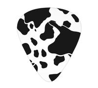 Black And White Cow Print Guitar Plectrums, 12 Pcs Lightweight Guitar Plectrums, 0.46mm/0.71mm/0.96mm Thickness For Acoustic Guitar Acoustic Electric Guitar Ukulele Bass