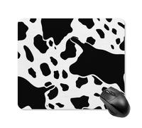 Black and White Cow Print Mouse Pad Square Laptop Mouse Mat Cute Computer Mousepad Keyboard Pad Non-Slip Desk Pads for Gaming Office Work Home 25 * 30cm