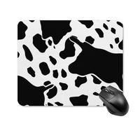 Black and White Cow Print Mouse Pad Square Laptop Mouse Mat Cute Computer Mousepad Keyboard Pad Non-Slip Desk Pads for Gaming Office Work Home 20 * 25cm
