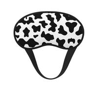 Black and White Cow Print Print Blindfold Sleep Mask, 100% Block Light Eye Sleep Shade Cover Eye Masks with Adjustable Strap