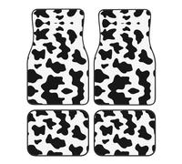 Black And White Cow Print Print Car Foot Mat Four-Piece Set Full Set With Non-Slip Rubber Backing