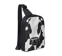 Black and White Cow Print Printed Chest Bag Sling Bag for Men Women, Waterproof Crossbody Backpack Men Bag for Runner Workout Hiking Cycling Travel