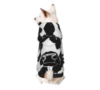 Black and White Cow Print Printed Dog Hoodie Soft Dog Sweatshirt Cute Cat Dog Clothes for Small Dogs Kitten Puppy, XS