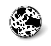 Black And White Cow Print Round Badge Personalized Metal Lapel Pin Badges Fit Clothing Bags Hat Humorous Printed Brooch Badge Party Decorations Accessories for Men Women