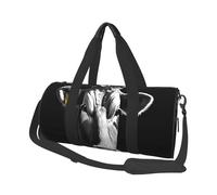 (Black and White Cow) Print Round Large Travel Bag - Multi-Compartment Organizer Lightweight for Trips & Sports