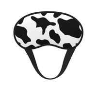 Black and White Cow Print Sleep Mask for Side Sleeper Eye Mask for Sleeping Light Blocking Soft Breathable Sleep Eye Mask for Women Men Adjustable Elastic Strap Travel Nap Blackout Eye Shade Cover