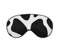 Black and White Cow Print Sleep Mask for Women Men, Soft Eye Mask with Adjustable Strap for Sleeping, Light Blocking Travel Blindfold for Nap Comfortable Eye Cover for Home Office