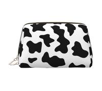 Black and White Cow Print Travel-Ready Makeup Organizer, Portable Toiletry Bag for Women