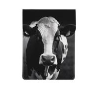 Black And White Cow Printed 13 Inch Laptop Sleeve PU Leather Shockproof Notebook Computer Bag Cover Tablet Carrying Case