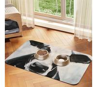 Black And White Cow Printed,Waterproof Pet Feeding Mat,PU Leather Placemats for Cat Dog Water Bowl,Food Mats,40x60cm