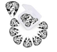 Black and White Cow Splatter Print Guitar Picks 12 Pack with Guitar Organizer Storage Box Guitar Accessories Ukulele for Acoustic Guitar,