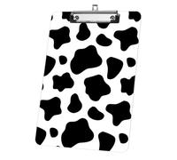 Black and White Cow Waterproof Clipboard A4, Acrylic Decorative Legal Size Clip Board 9"× 12. 5" with Low Profile Metal Clip, Clipboards A4 for School Offoce Lady Men Women Nurses