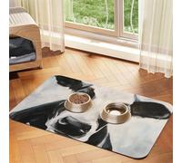Black And White Cow,Waterproof Pet Feeding Mat,PU Leather Placemats for Cat Dog Water Bowl,Food Mats,30x45cm