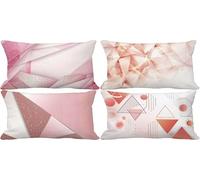 Black And White Cushion Covers 30 x 50 Northern Europe Outdoor Cushions Soft Set of 4 Rectangle Decorative Pillows with Smooth Invisible Zip for Livingroom Outdoor Patio Garden Bench Home Decor 6i-24M