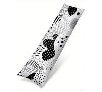 Black And White Cushion Covers 50 x 135 Sofa Cushions Simplicity Rectangle Cushion Covers Velvet Decorative Pillows Cases with Invisible Zipper Long Pillow Case Double Pillow Room Decor Gifts C-13