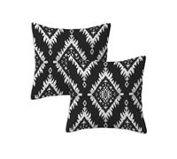 black and white Cushion Covers 90 x 90 cm Outdoor Cushions Striped, Set of 2 Linen Waterproof Throw Pillow Covers, Square Throw Pillows for Patio Balcony Couch Sofa Living Room Garden Decorative Z-469