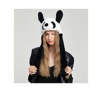(Black And White) Cute Panda Moving Ear Hats Black & White Cartoon Animal Hat Warm Plush Hat