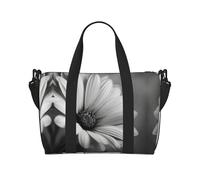 Black and White Daisy Print Italy Flag Print Versatile Handbag for Travel,Hand-Held Crossbody Travel Bag for Your Every Need