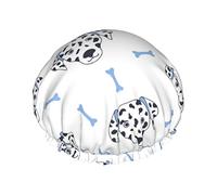 Black And White Dalmatian Seamless Waterproof Shower Cap,Elastic Bathing Hair Cap Environmental Protection Hair Bath Caps, Double WaterproofBathing Shower Hat