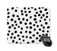 Black And White Dalmatian Spot Dots Gaming Mouse Pad with Rubber Base