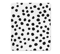 Black And White Dalmatian Spot Dots Mouse Pad with Stitched Edges Non Slip Mousepad Desk Mat for Office Gaming