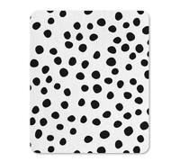 Black And White Dalmatian Spot Dots Mouse Pad with Stitched Edges Non Slip Mousepad Desk Mat for Office Gaming