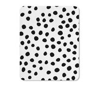 Black And White Dalmatian Spot Dots Mouse Pad with Stitched Edges Non Slip Mousepad Desk Mat for Office Gaming