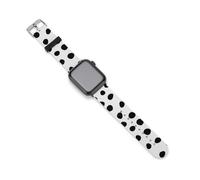 Black And White Dalmatian Spot Dots Silicone Watch Strap 38mm 40mm 42mm 44mm Quick Release Compatible with IWatch Series 10 9 Ultra 8 7 6 5 4 3 2 1 SE