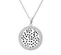 Black And White Dalmatian Spot Dots Vintage Necklace Gold Silver Pendant Jewelry Lady Multicolored Diamond Necklaces with Chain