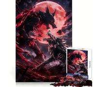 Black And White Demon Wolf 1000 Pieces Puzzles for Teenagers Memory Training Peaceful Escape Flawless Cut Winter Gift (38x26cm)