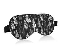 Black and White Design Redwood Midnight Design Travel Essential Eye mask Sleep with Elastic Adjustable Band Blackout Cozy Night Eye Cover Airplane